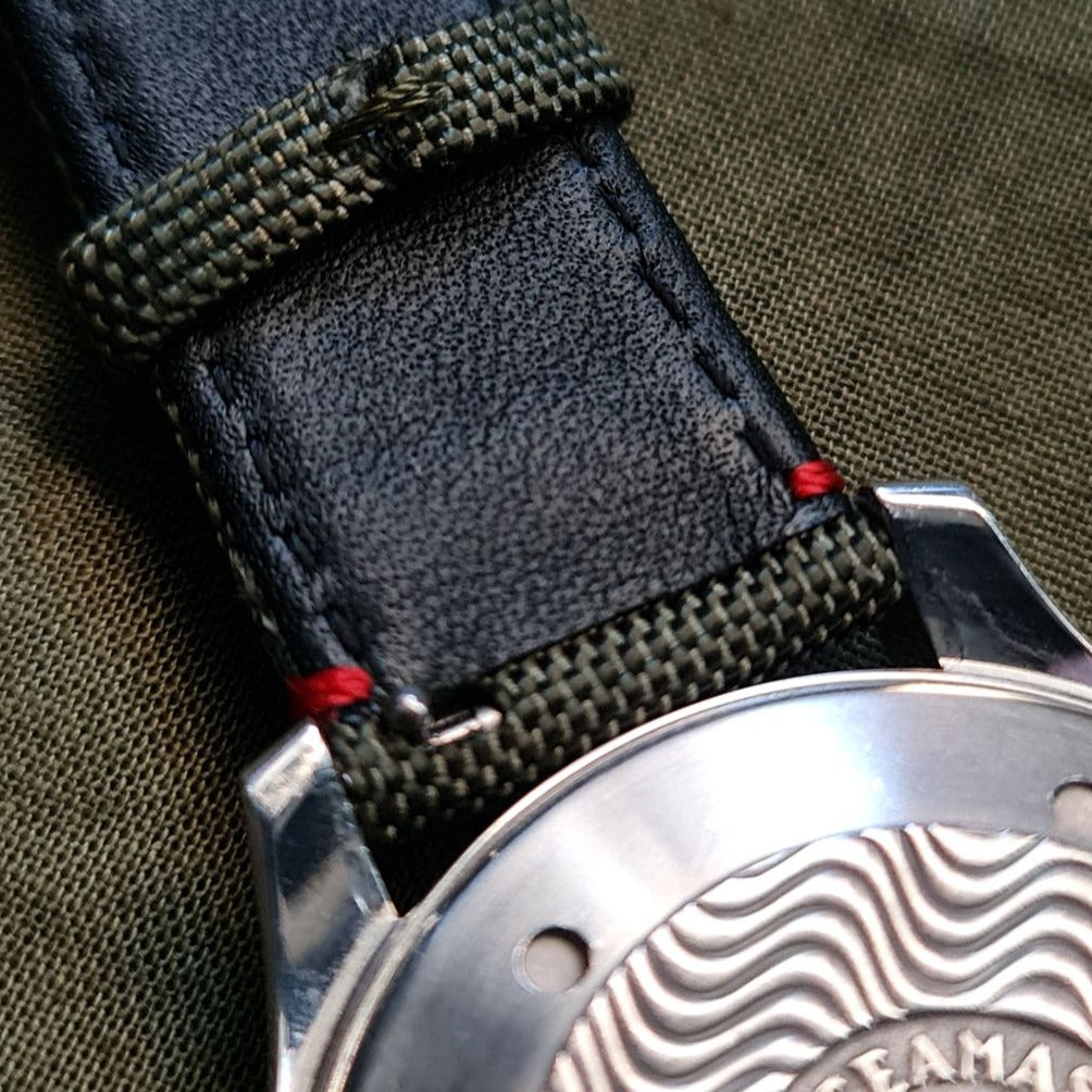 NDC 2 piece water resistant Cordura leather lined straps with quick release spring bars - NDC Straps