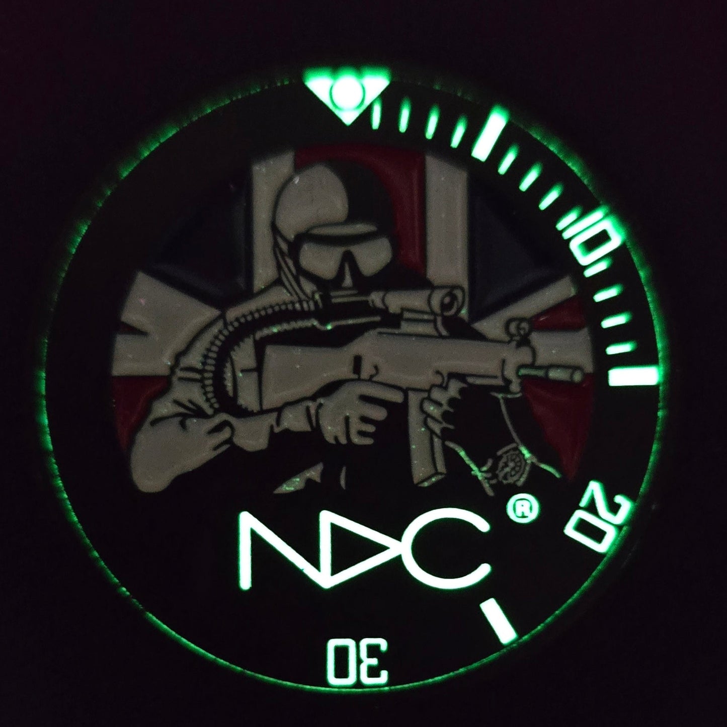 NDC challenge coin featuring glow-in-the-dark - Limited Edition - NDC Straps