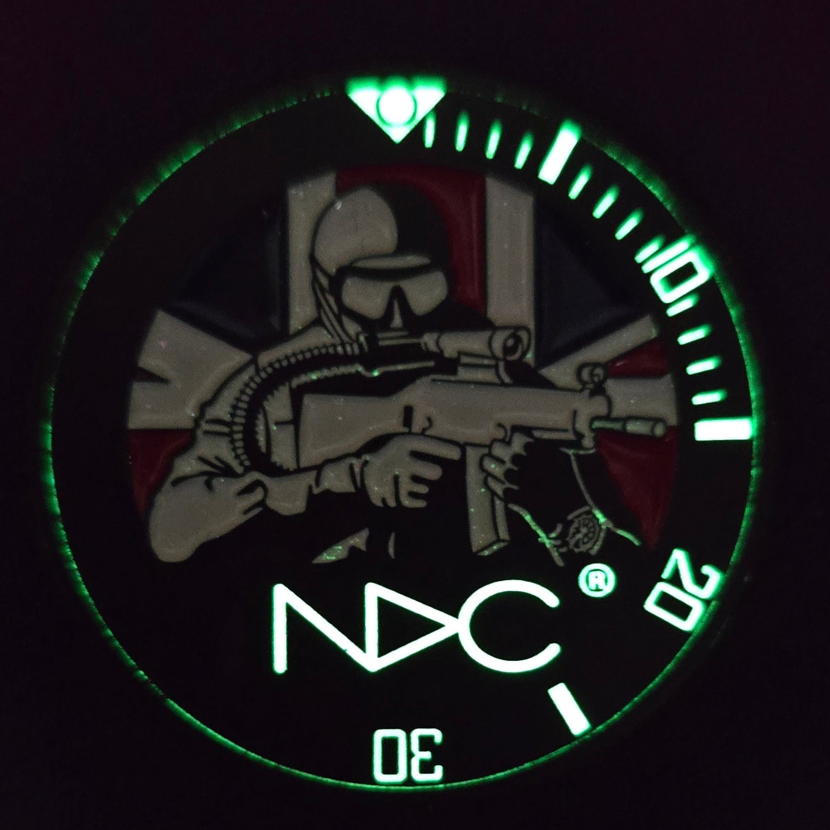 NDC challenge coin featuring glow-in-the-dark - Limited Edition - NDC Straps