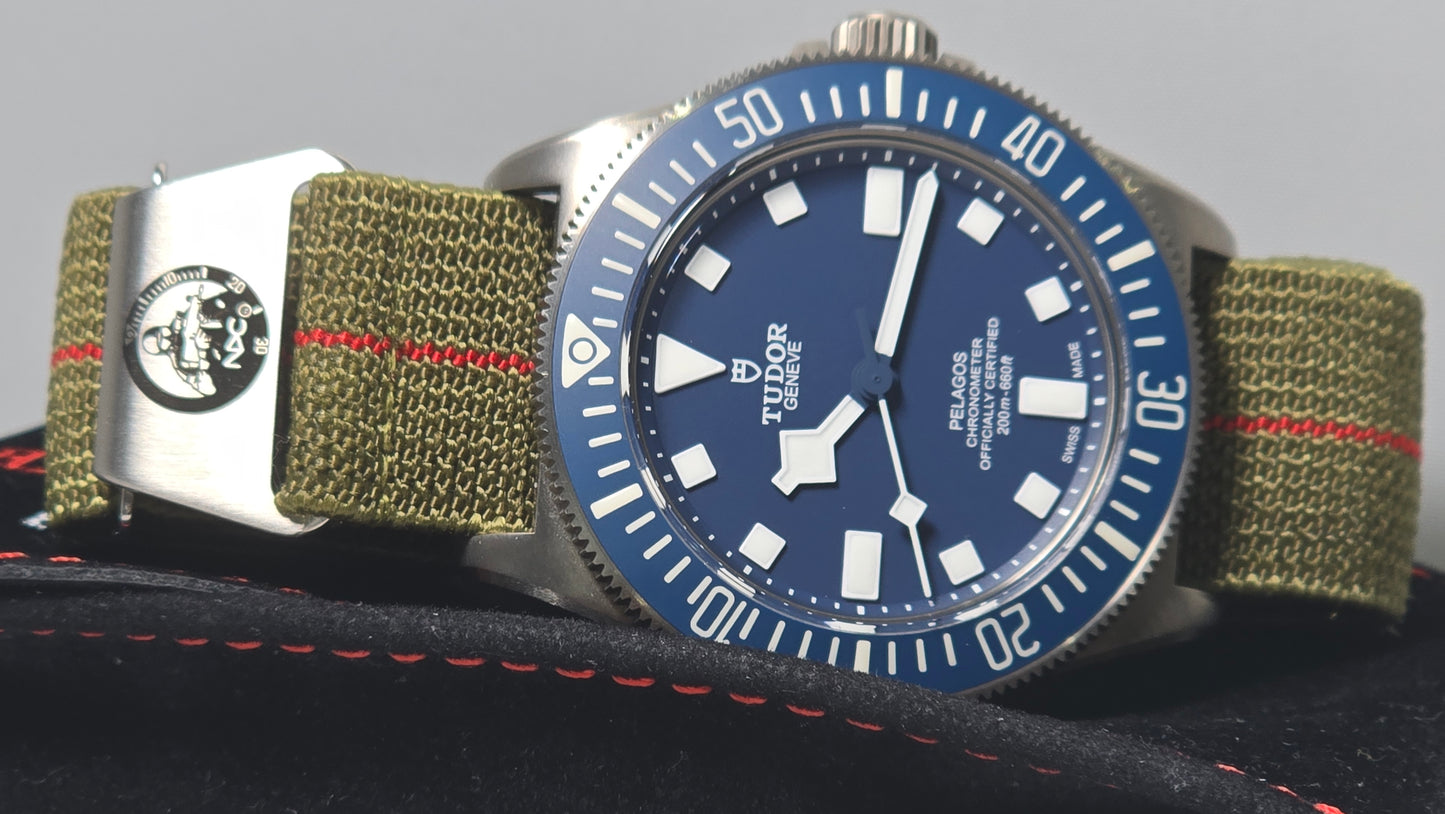 Original NDC strap - Khaki with Red Stripe