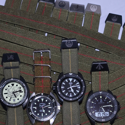 Original NDC strap - Khaki with Red Stripe - NDC Straps