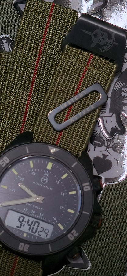 NDC® X Sketchy Boyz Watch Club™ khaki and red stripe strap - NDC Straps