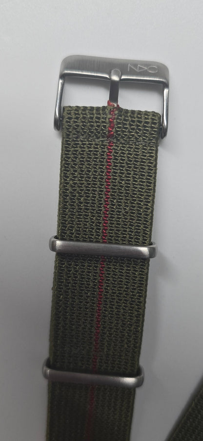 NDC single pass strap stainless steel hardware red stripe - NDC Straps