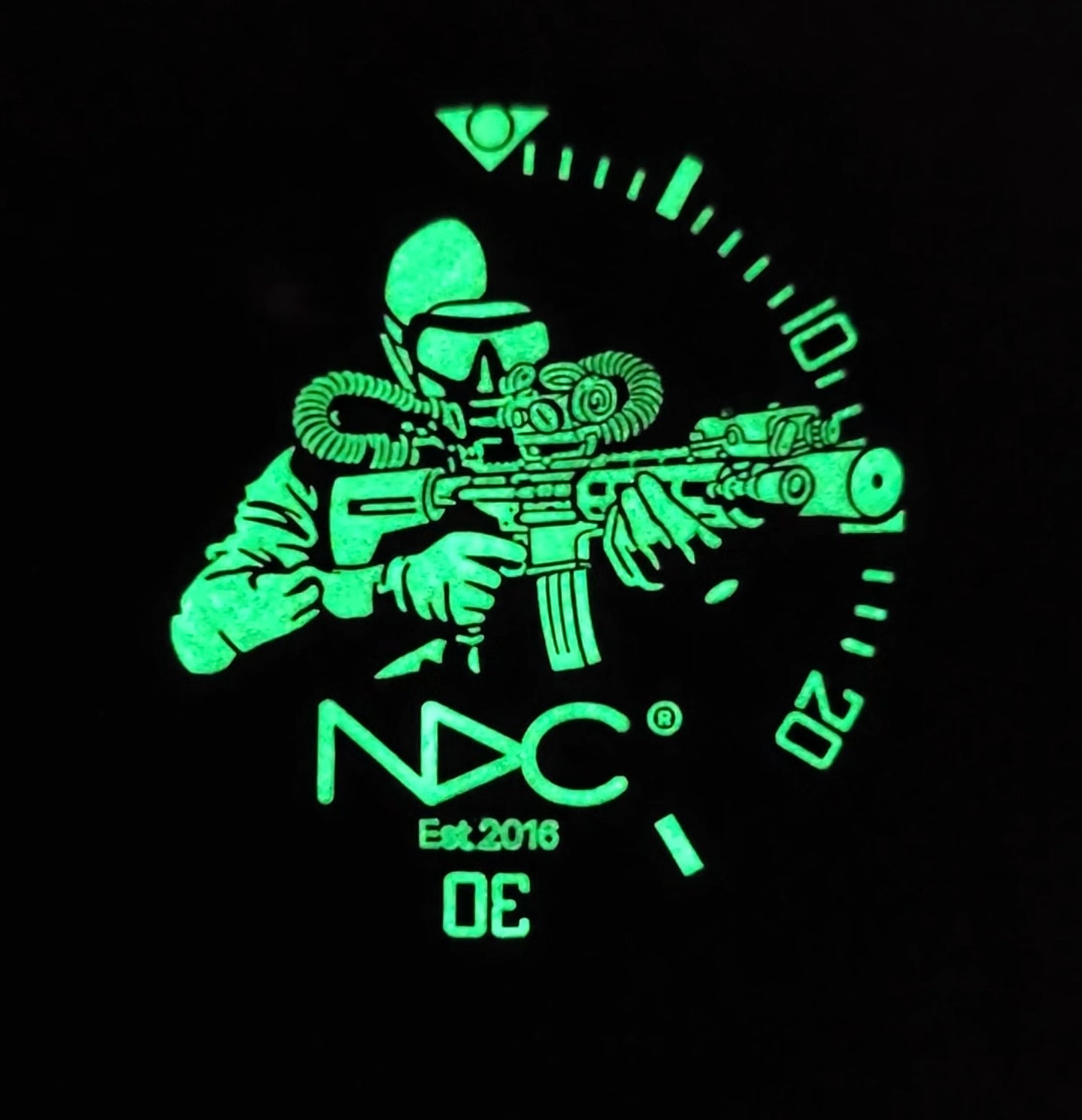 NDC challenge coin featuring glow-in-the-dark - Individually Numbered Limited Edition of 50 - NDC Straps