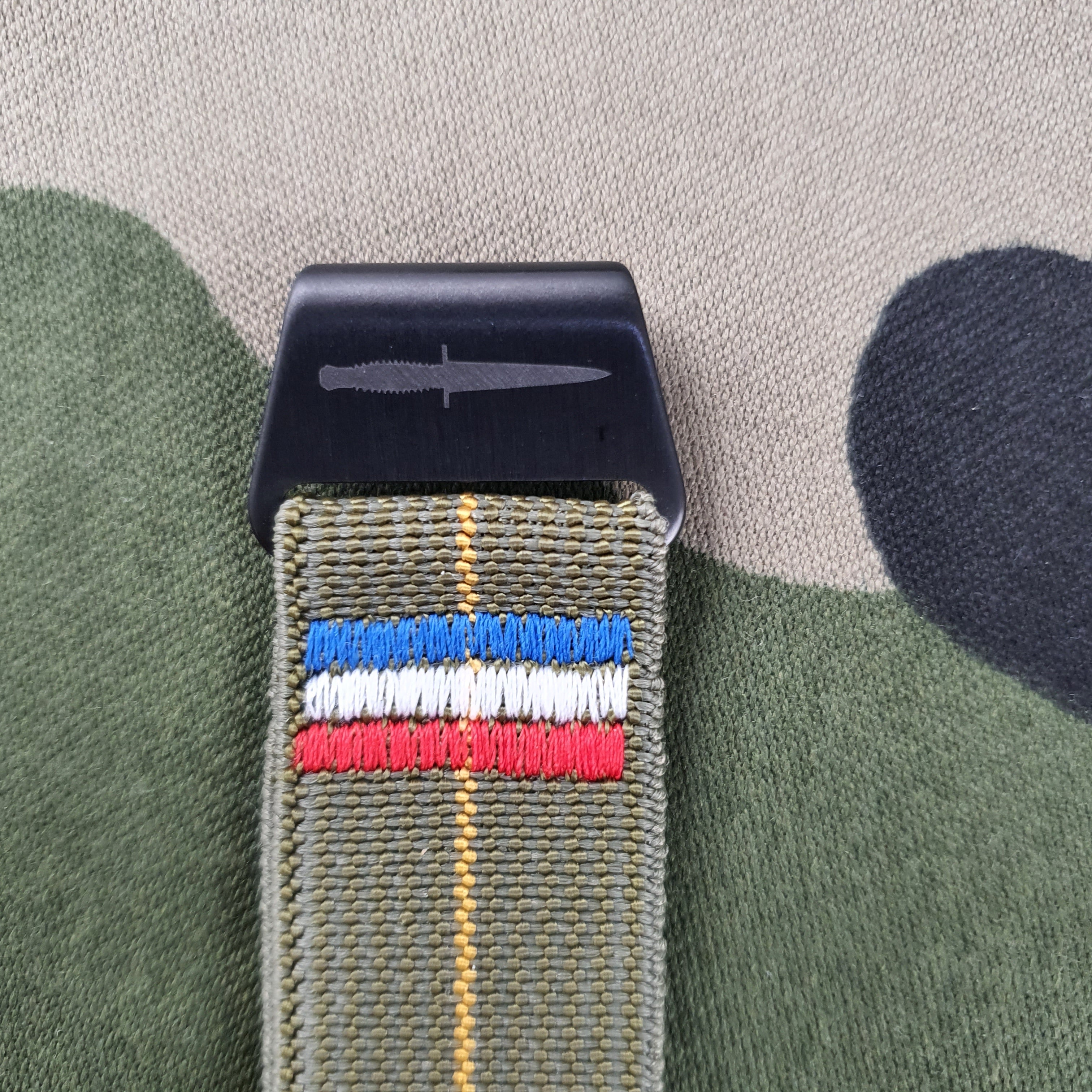 NDCstraps® JUMBO stitch subdued Pvd Nageur de Combat hook outlet dive watch Strap made of French MN parachute elastic